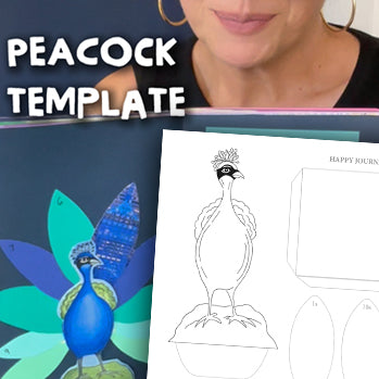 Peacock Outline Journal Template